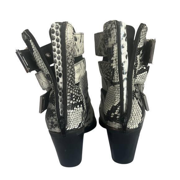 Jeffrey Campbell Caceres Buckle Snake Embossed Ankle Boots Size 6.5 - Picture 6 of 15